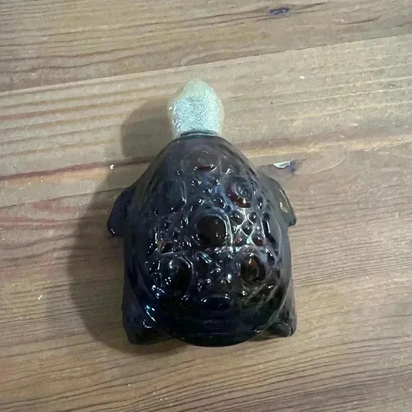 Vintage 1980 AVON Treasure  Turtle Amber Brown Glass Cologne Perfume Bottle - Picture 5 of 5
